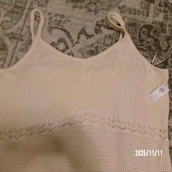 NEW Old Navy Cream Color Crochet Knit SLEEVELSS Dress Size XXL $49.99 - Picture 3 of 7